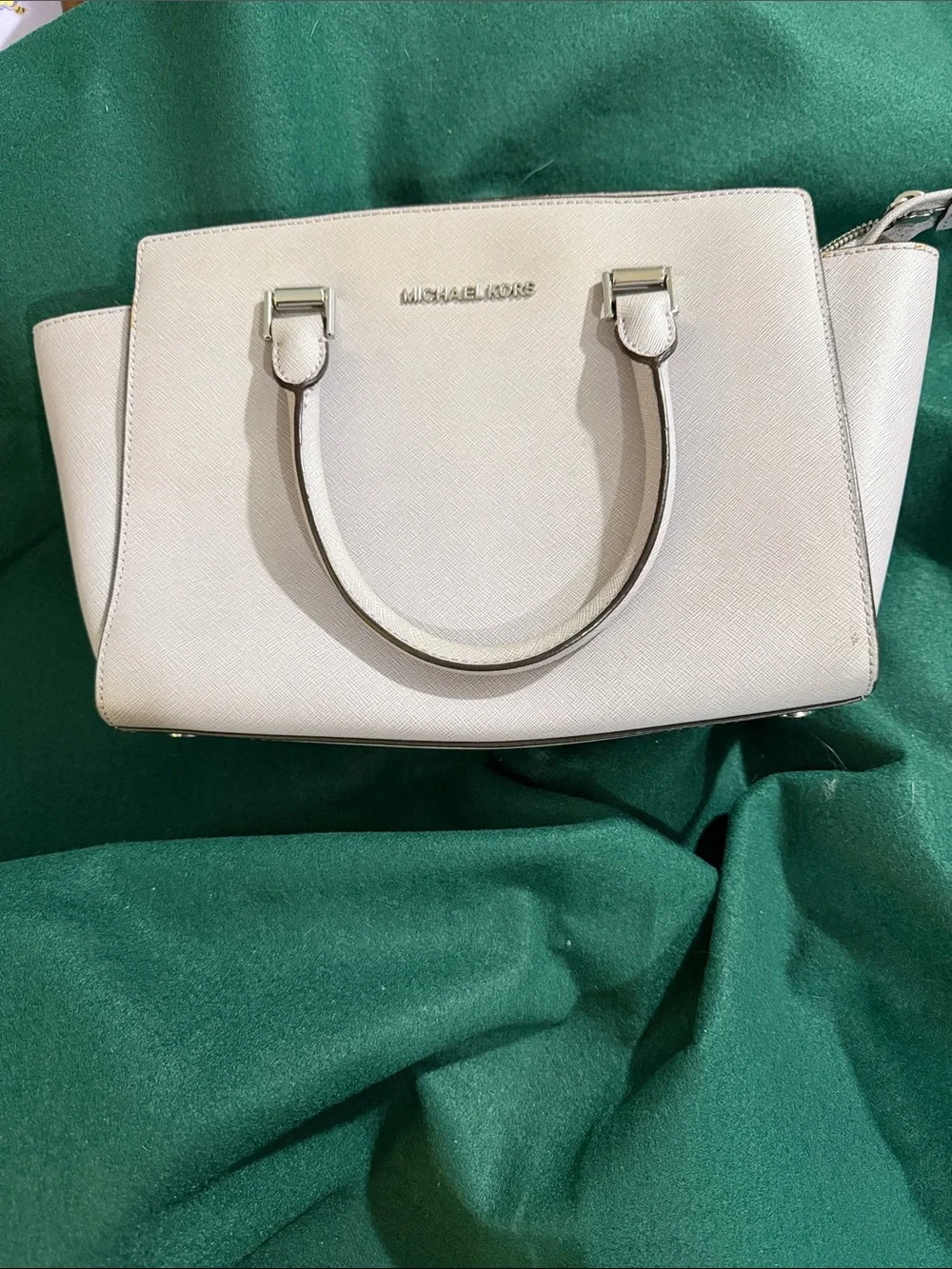 Michael Kors Cream Saffiano Leather Top-Handle Satchel